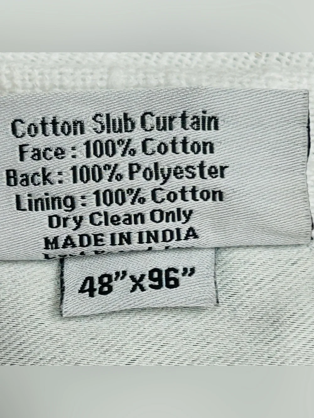 QUINCE Set Of 2 48x96 Cotton Slub Room Darkening Curtains White 9728